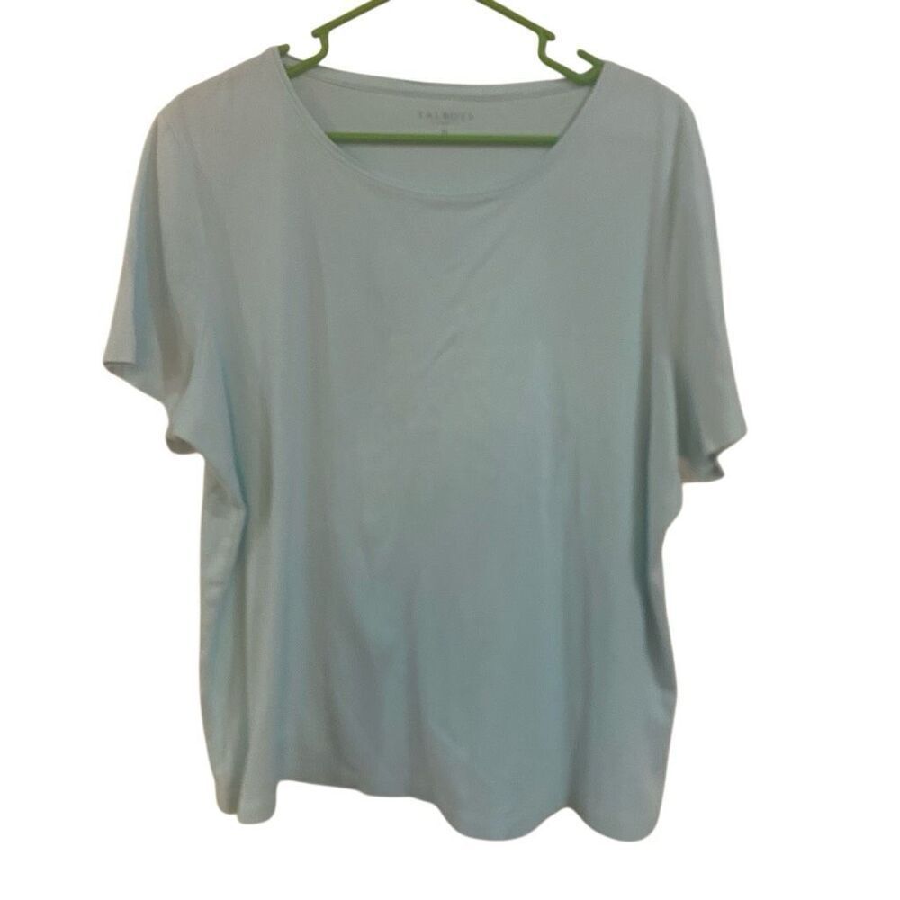 Talbots plus size 2XL 100% cotton short sleeve light blue